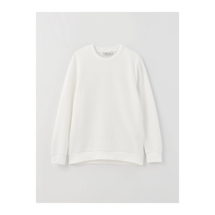 Bisiklet Yaka Uzun Kollu Erkek Sweatshirt