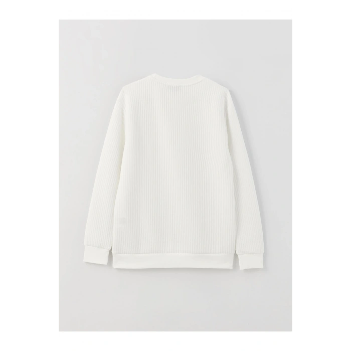 Bisiklet Yaka Uzun Kollu Erkek Sweatshirt