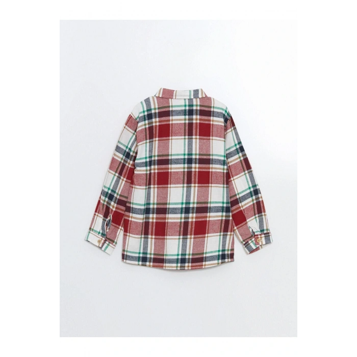 LCW Kids Ekoseli Uzun Kollu Ekose Desenli Erkek Çocuk Gömlek