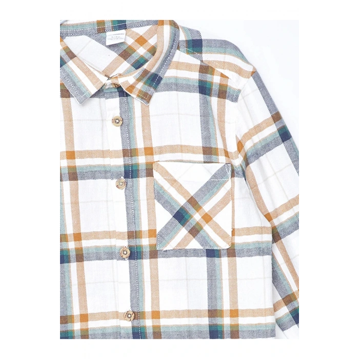 Uzun Kollu Erkek Bebek Ekose Gömlek