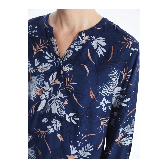 Lcw Grace Baskılı Kaçık Yaka Çiçekli Uzun Kollu Kadın Bluz