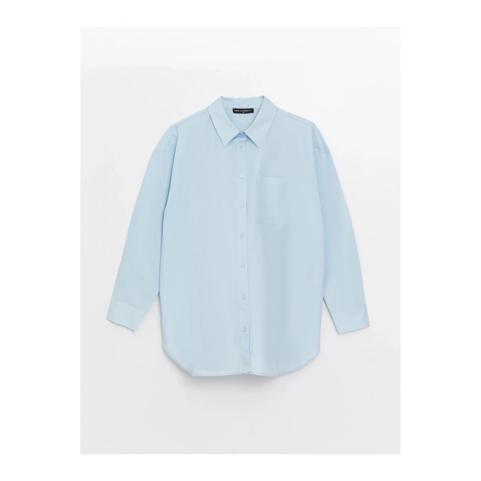 Düz Uzun Kollu Poplin Hamile Gömlek