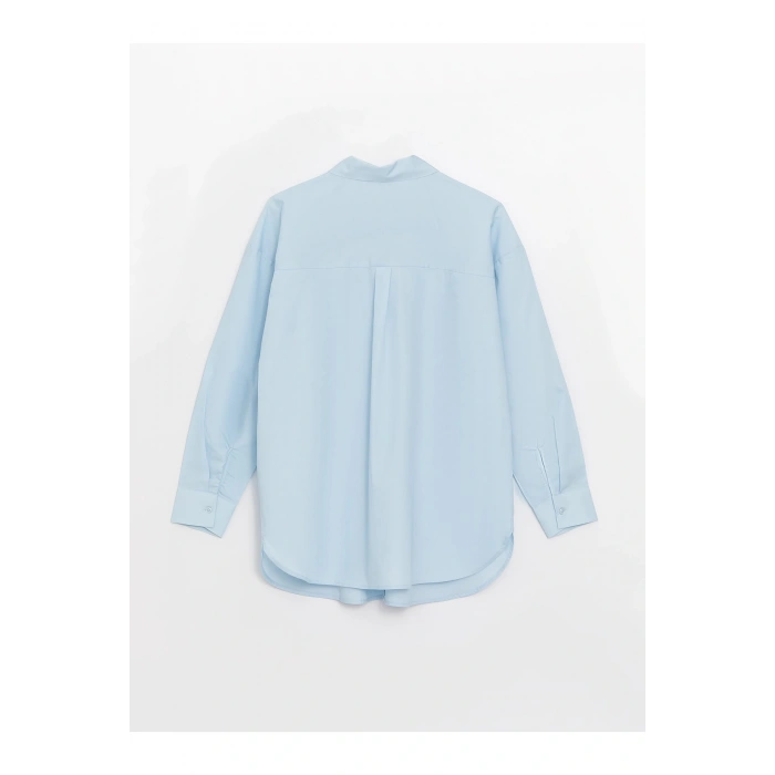 Düz Uzun Kollu Poplin Hamile Gömlek