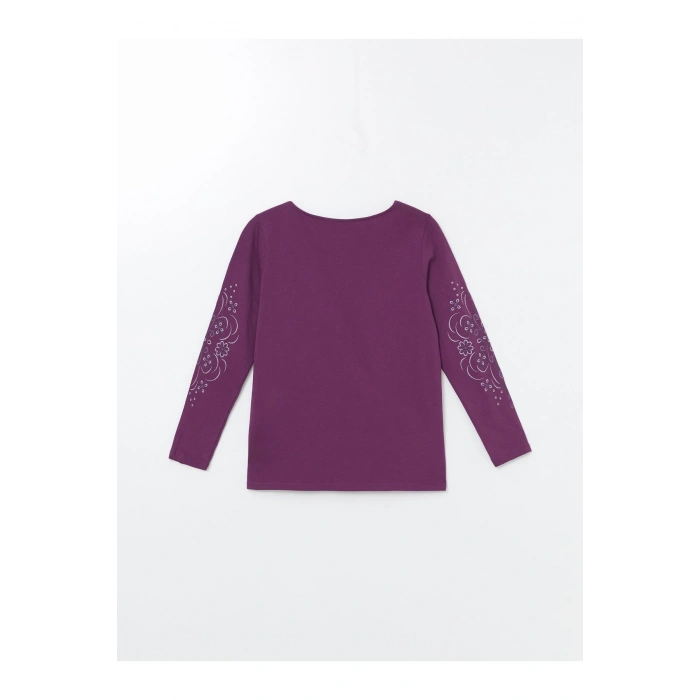 Bisiklet Yaka Desenli Uzun Kollu Kadın Bluz