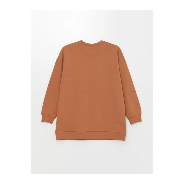 LCW Modest Bisiklet Yaka Baskılı Kadın Sweatshirt Tunik