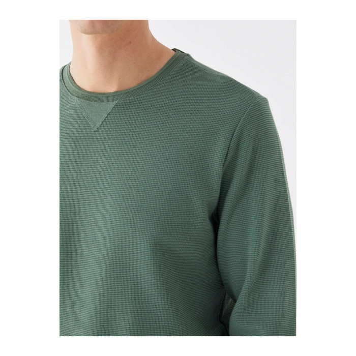 Bisiklet Yaka Uzun Kollu Erkek Sweatshirt