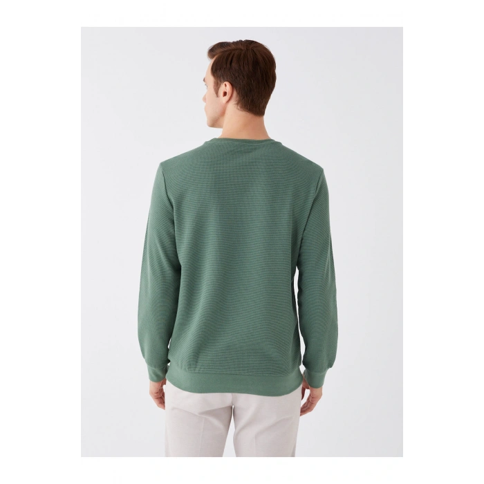 Bisiklet Yaka Uzun Kollu Erkek Sweatshirt