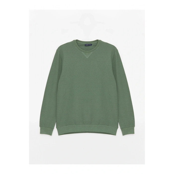 Bisiklet Yaka Uzun Kollu Erkek Sweatshirt