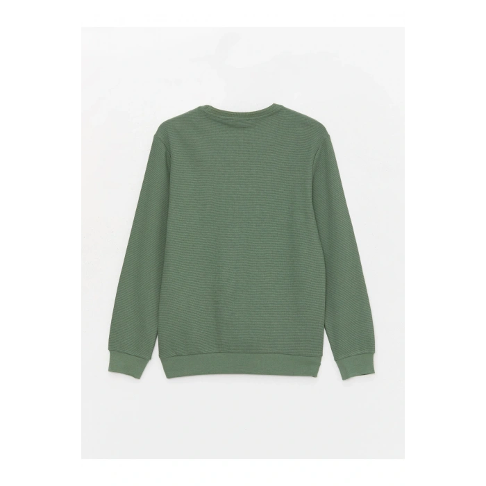 Bisiklet Yaka Uzun Kollu Erkek Sweatshirt