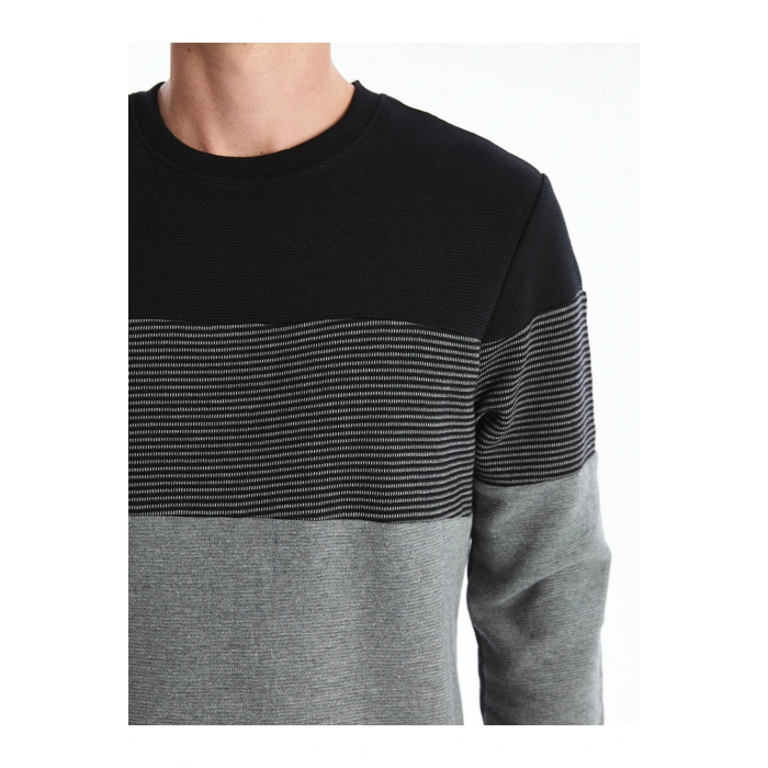 Lcwaıkıkı Classic Bisiklet Yaka Uzun Kollu Erkek Sweatshirt