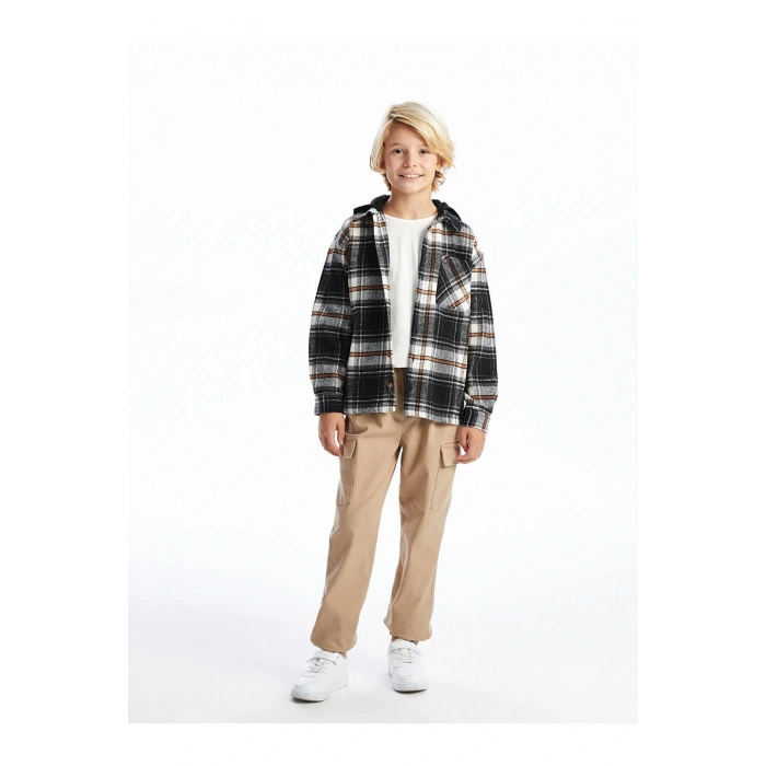 LCW Kids Ekoseli Rahat Kalıp Ekose Erkek Çocuk Gömlek Ceket