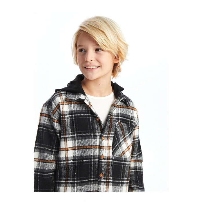LCW Kids Ekoseli Rahat Kalıp Ekose Erkek Çocuk Gömlek Ceket