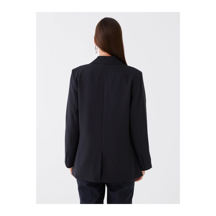 Düz Uzun Kollu Krep Kadın Blazer Ceket