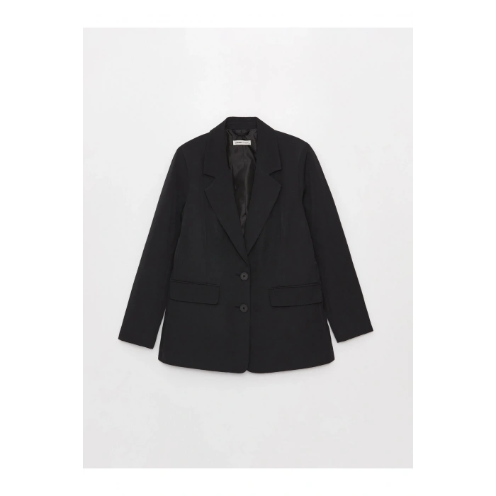 Düz Uzun Kollu Krep Kadın Blazer Ceket