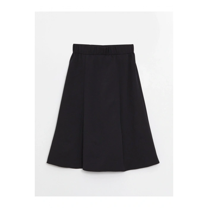 Beli Lastikli Düz A Kesim Kadın Etek