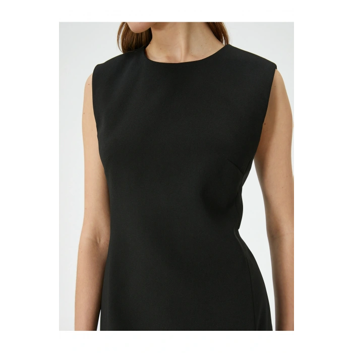 Mini Elbise Kolsuz Bisiklet Yaka