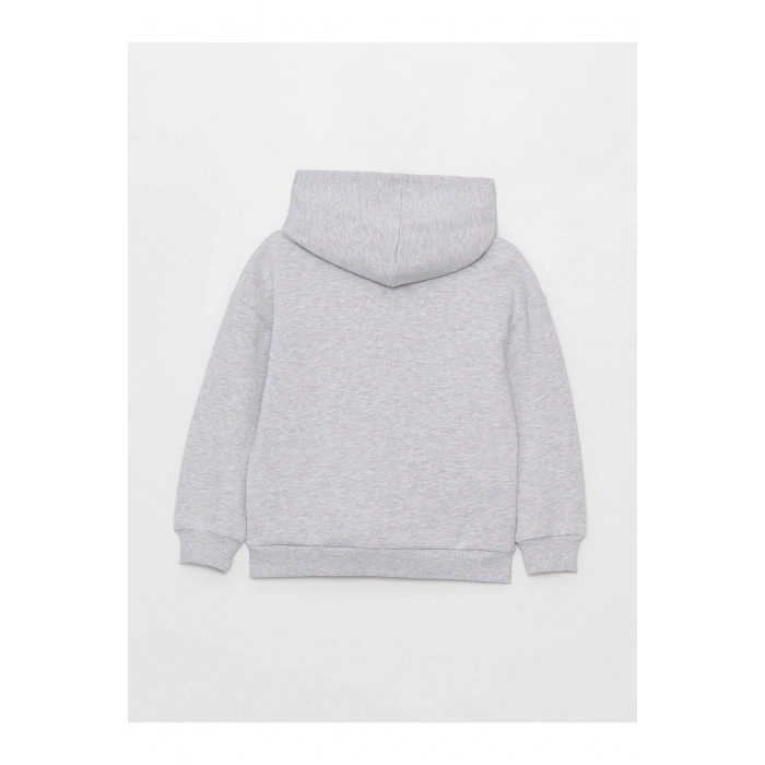Baskılı Uzun Kollu Kız Çocuk Hoodie