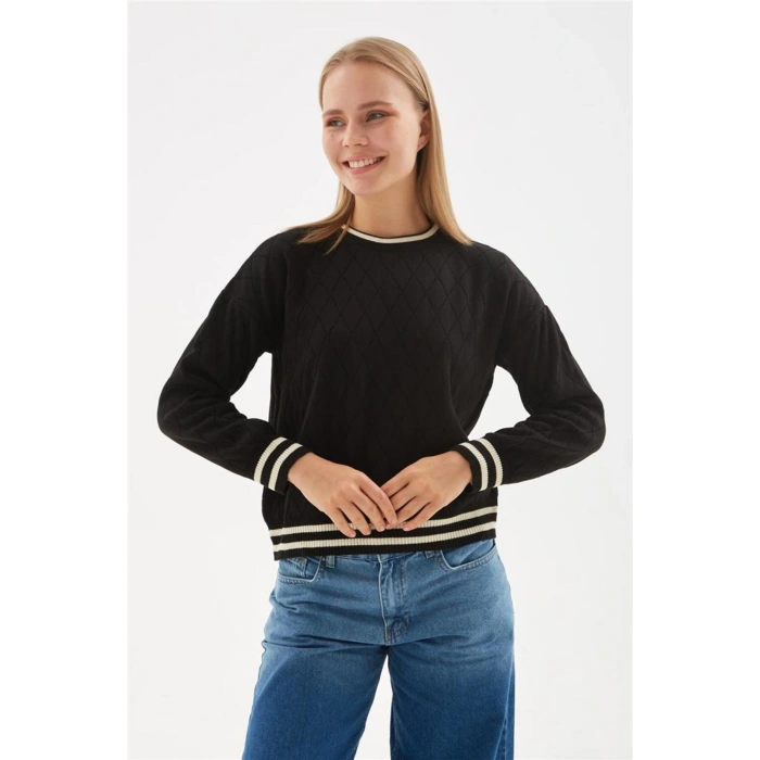 Baklava Desen Kazak Siyah