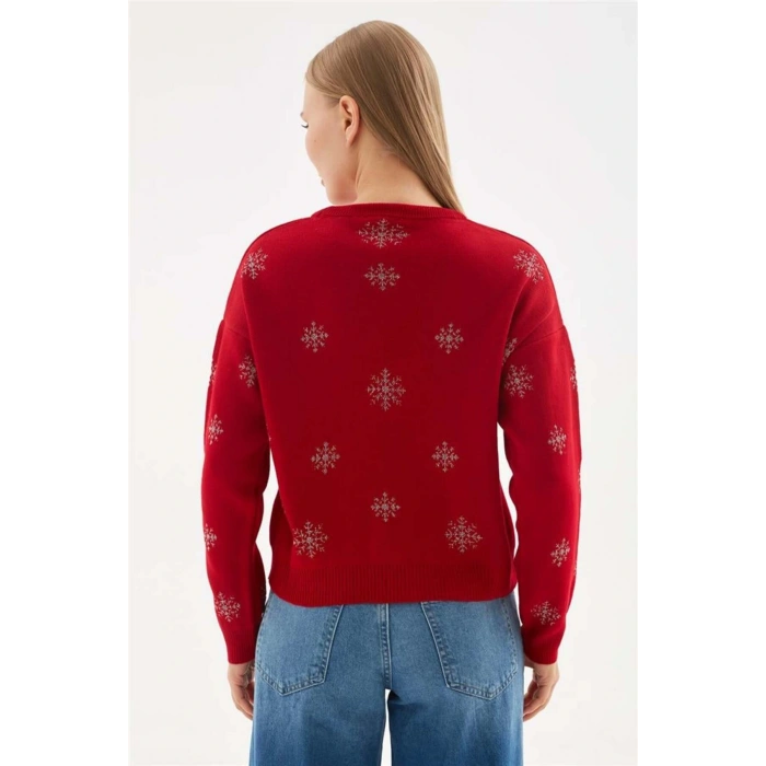 Desenli Kazak Kırmızı