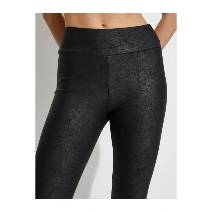 Suni Deri Spor Tayt Normal Bel