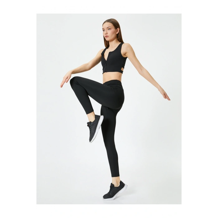 Spor Tayt Yüksek Bel Slim Fit İnterlok