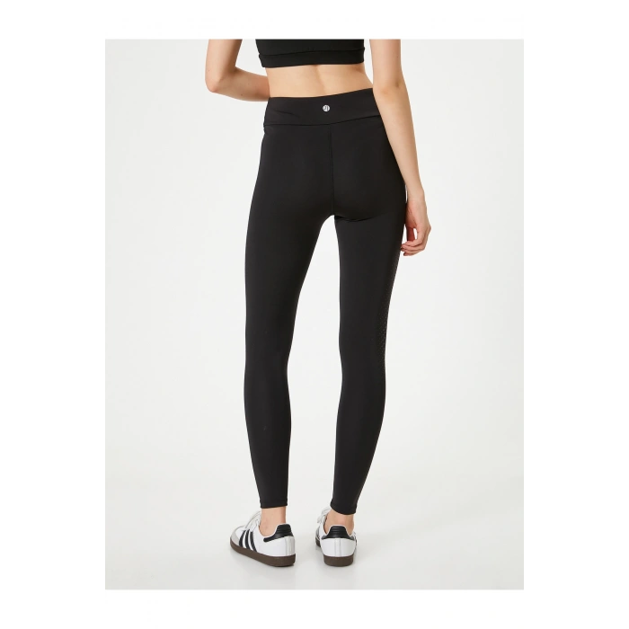 Spor Tayt Yüksek Bel Slim Fit Baskı Detaylı