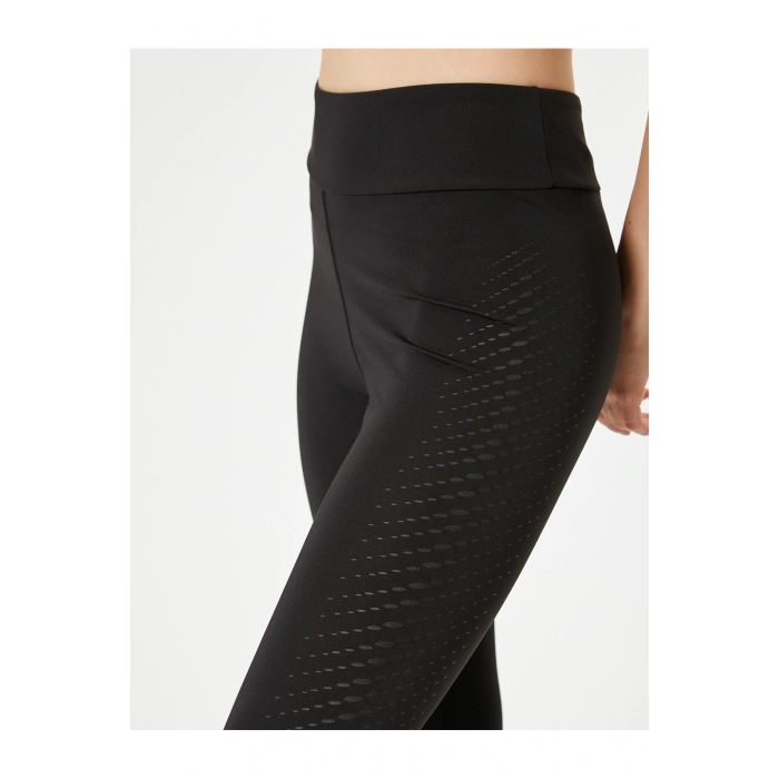 Spor Tayt Yüksek Bel Slim Fit Baskı Detaylı