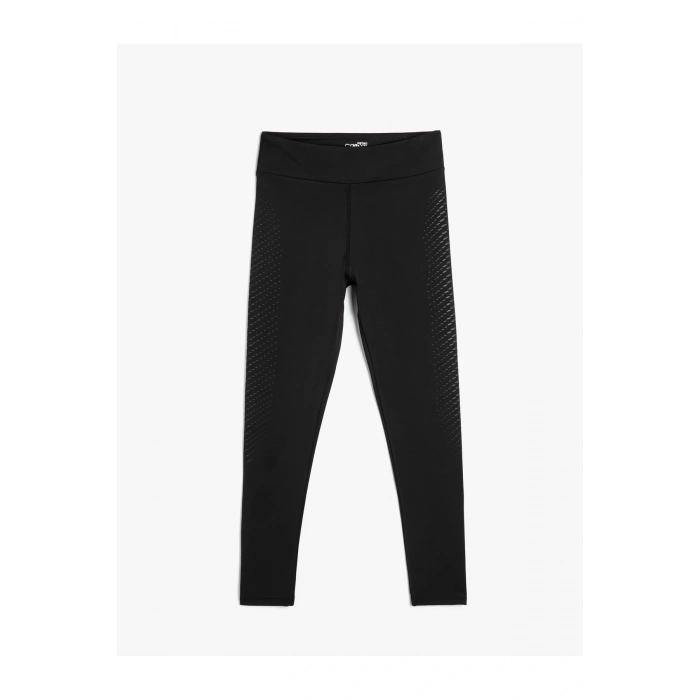 Spor Tayt Yüksek Bel Slim Fit Baskı Detaylı