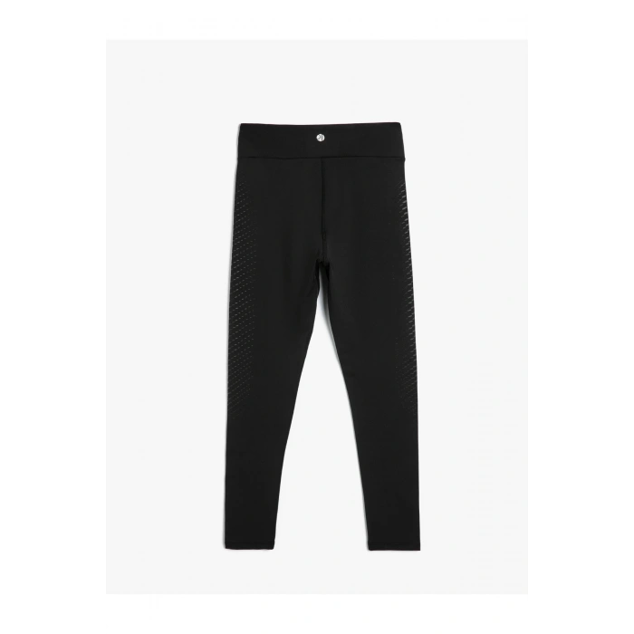 Spor Tayt Yüksek Bel Slim Fit Baskı Detaylı