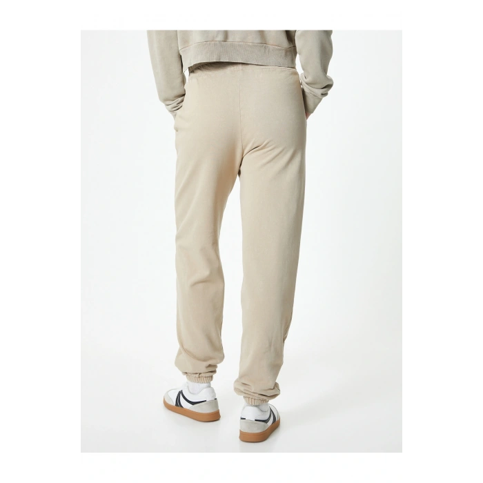 Şardonlu Jogger Eşofman Altı Cepli Soluk Efektli Rahat Kalıp Pamuklu