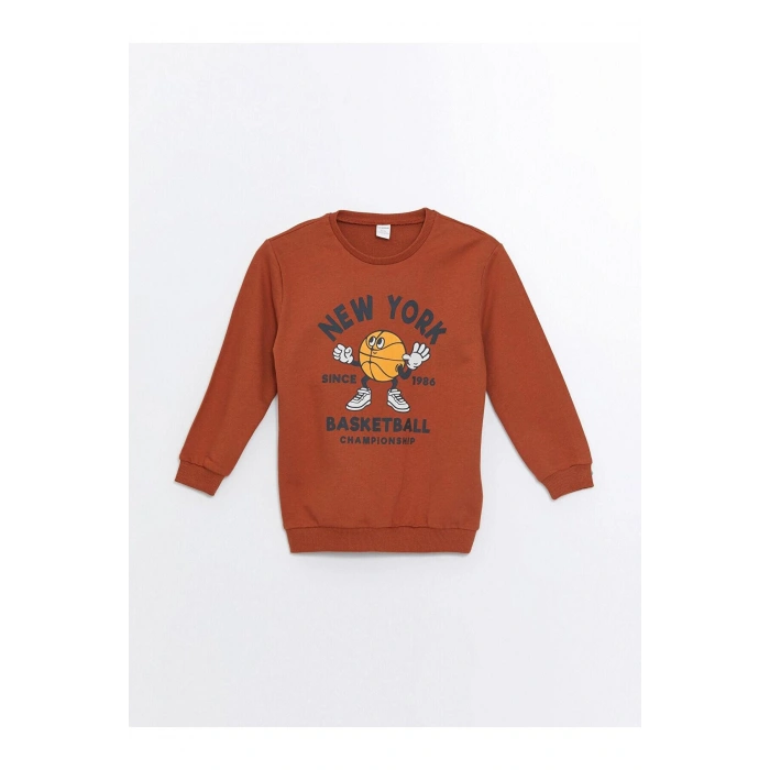 LCW Kids Bisiklet Yaka Erkek Bebek Sweatshirt ve Eşofman Alt 2li