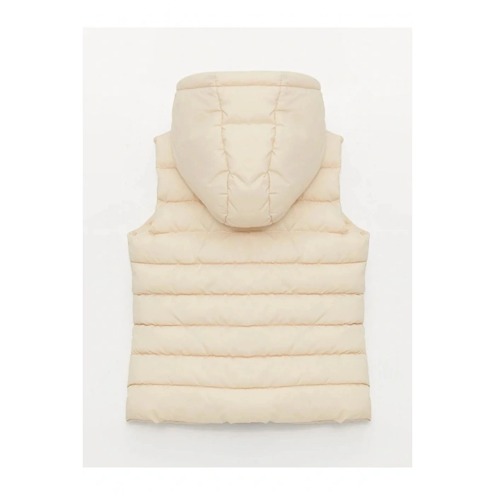 LCW Kids Bej Kapüşonlu Kız Çocuk Şişme Yelek