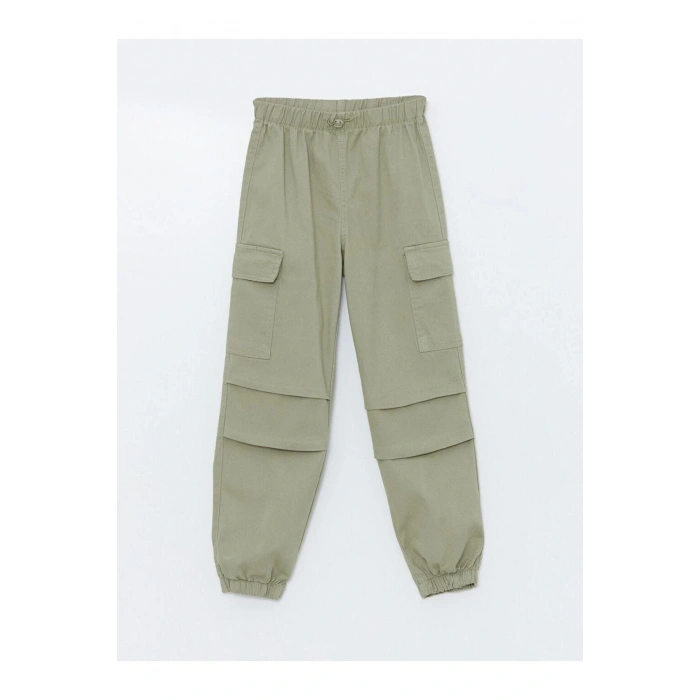 Beli Lastikli Kız Çocuk Kargo Jogger Pantolon
