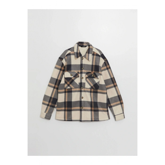 Rahat Kalıp Uzun Kollu Ekose Erkek Gömlek Ceket