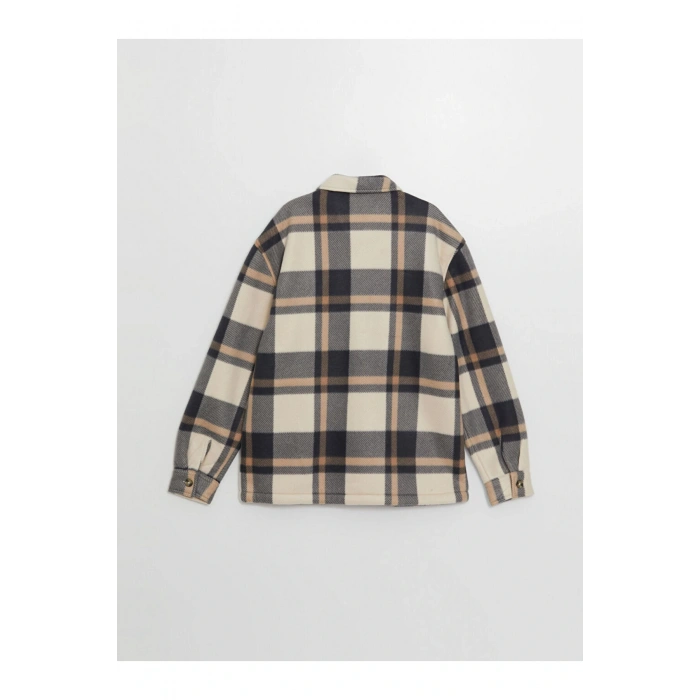 Rahat Kalıp Uzun Kollu Ekose Erkek Gömlek Ceket