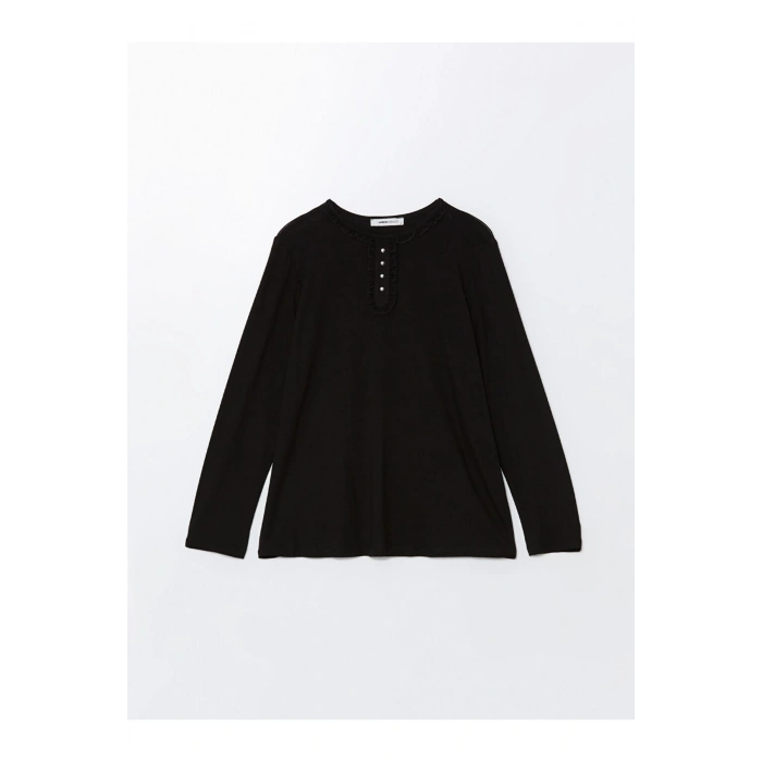 LCW Bisiklet Yaka Düz Uzun Kollu Kadın Bluz