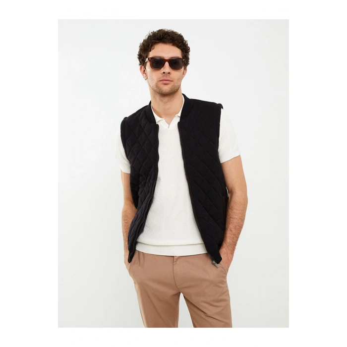 Standart Kalıp Kolej Yaka Kalın Erkek Yelek