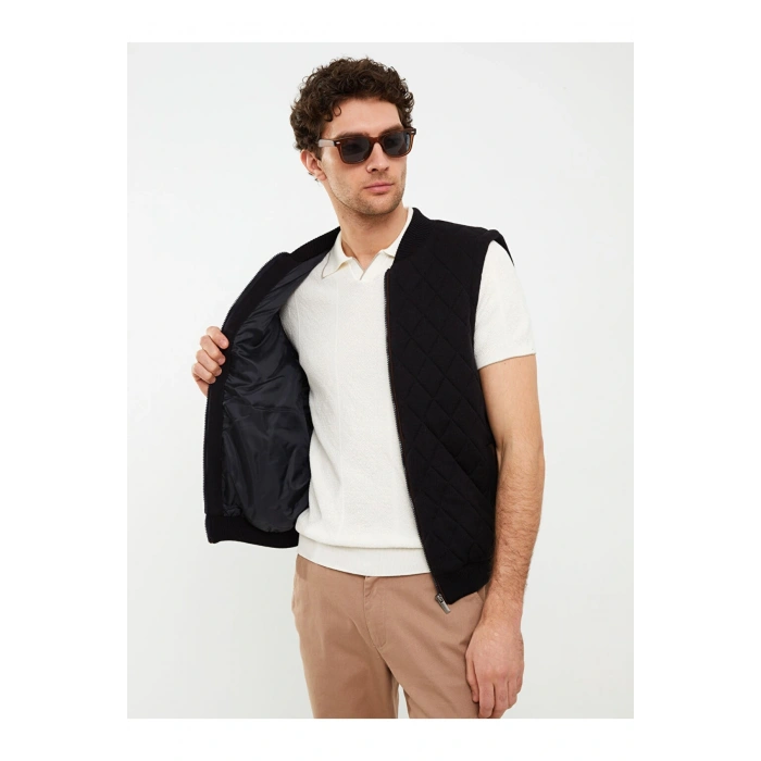 Standart Kalıp Kolej Yaka Kalın Erkek Yelek