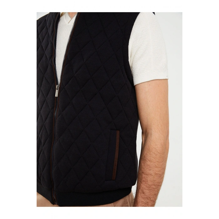 Standart Kalıp Kolej Yaka Kalın Erkek Yelek