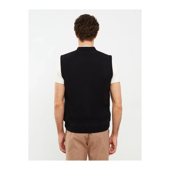 Standart Kalıp Kolej Yaka Kalın Erkek Yelek