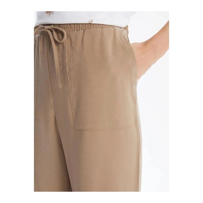 LCW Grace Kahverengi Beli Lastikli Rahat Kalıp Kadın Pantolon