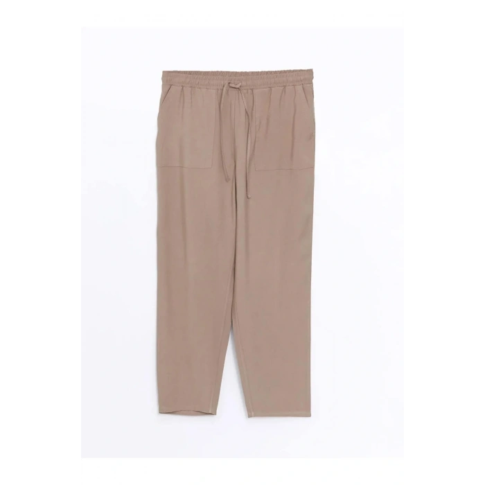 LCW Grace Kahverengi Beli Lastikli Rahat Kalıp Kadın Pantolon