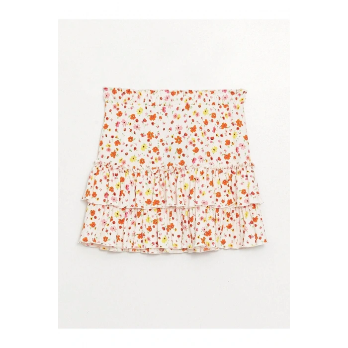 XSIDE Beli Lastikli Çiçekli Kadın Etek