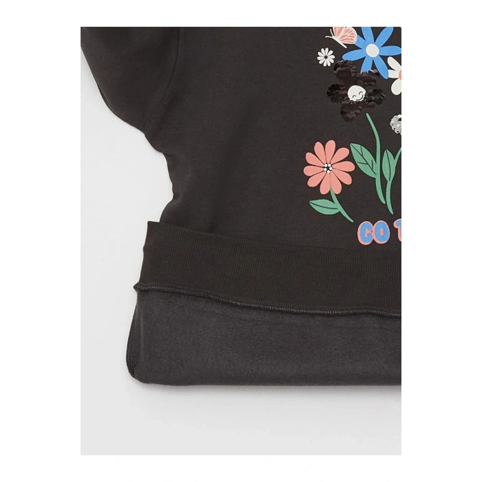 LCW Kids Antrasit Bisiklet Yaka Baskılı Uzun Kollu Kız Çocuk Sweatshirt 85 Değerlendirme 14.5B