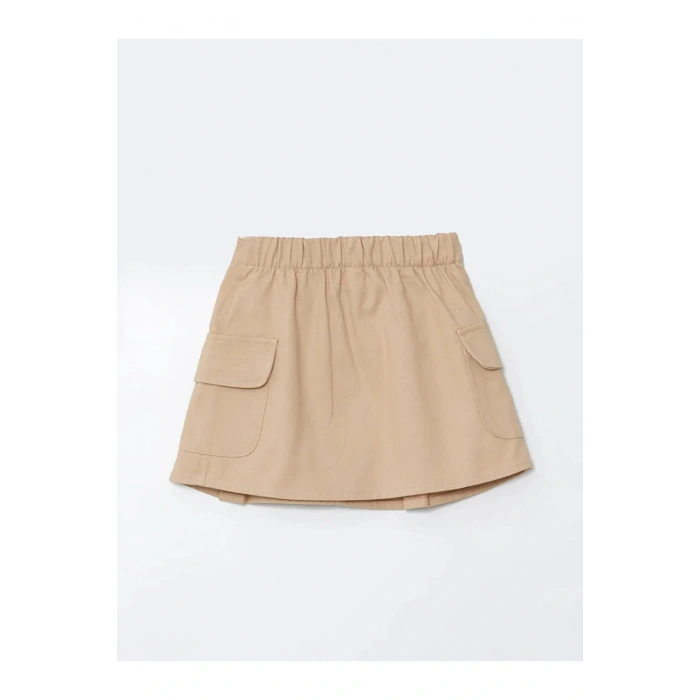 LCW baby Bej Beli Lastikli Kız Bebek Etek ve Külotlu Çorap 2li Takım