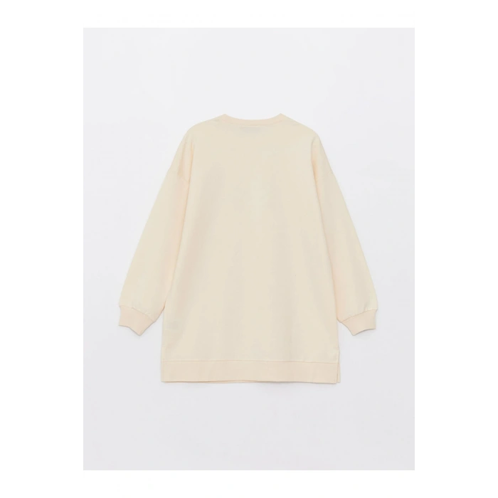 Bisiklet Yaka Baskılı Uzun Kollu Kadın Tunik