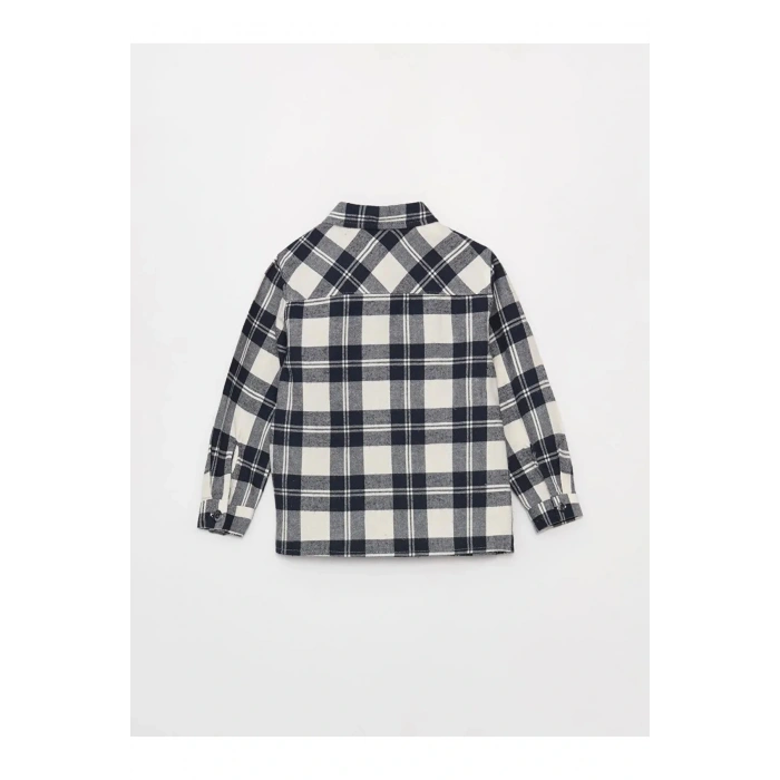 LCW baby Lacivert Uzun Kollu Ekose Erkek Bebek Gömlek