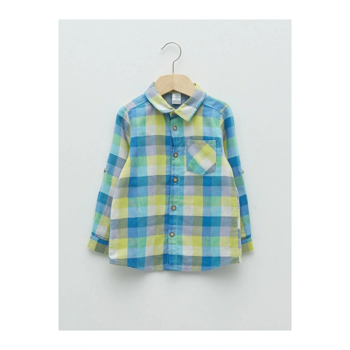 Lcw Baby Uzun Kollu Ekose Desenli Erkek Bebek Gömlek