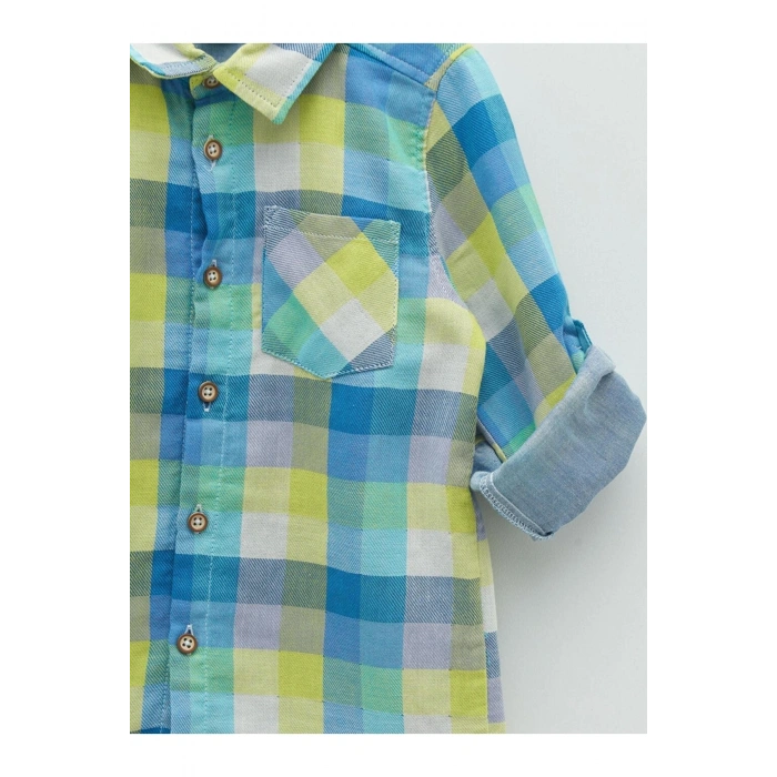 Lcw Baby Uzun Kollu Ekose Desenli Erkek Bebek Gömlek