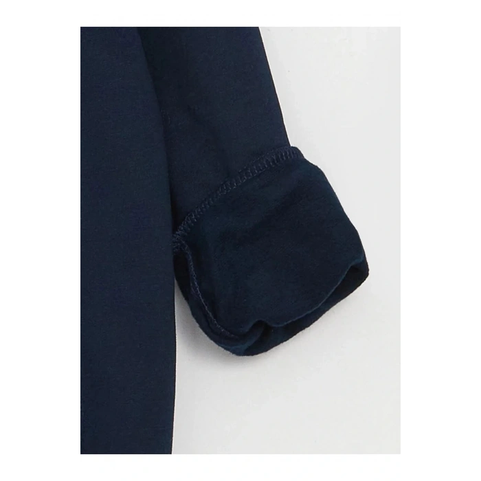 LCW Kids Lacivert Baskılı Uzun Kollu Erkek Çocuk Hoodie